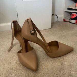 Nordstrom Tan Stiletto Heels with Ankle Strap